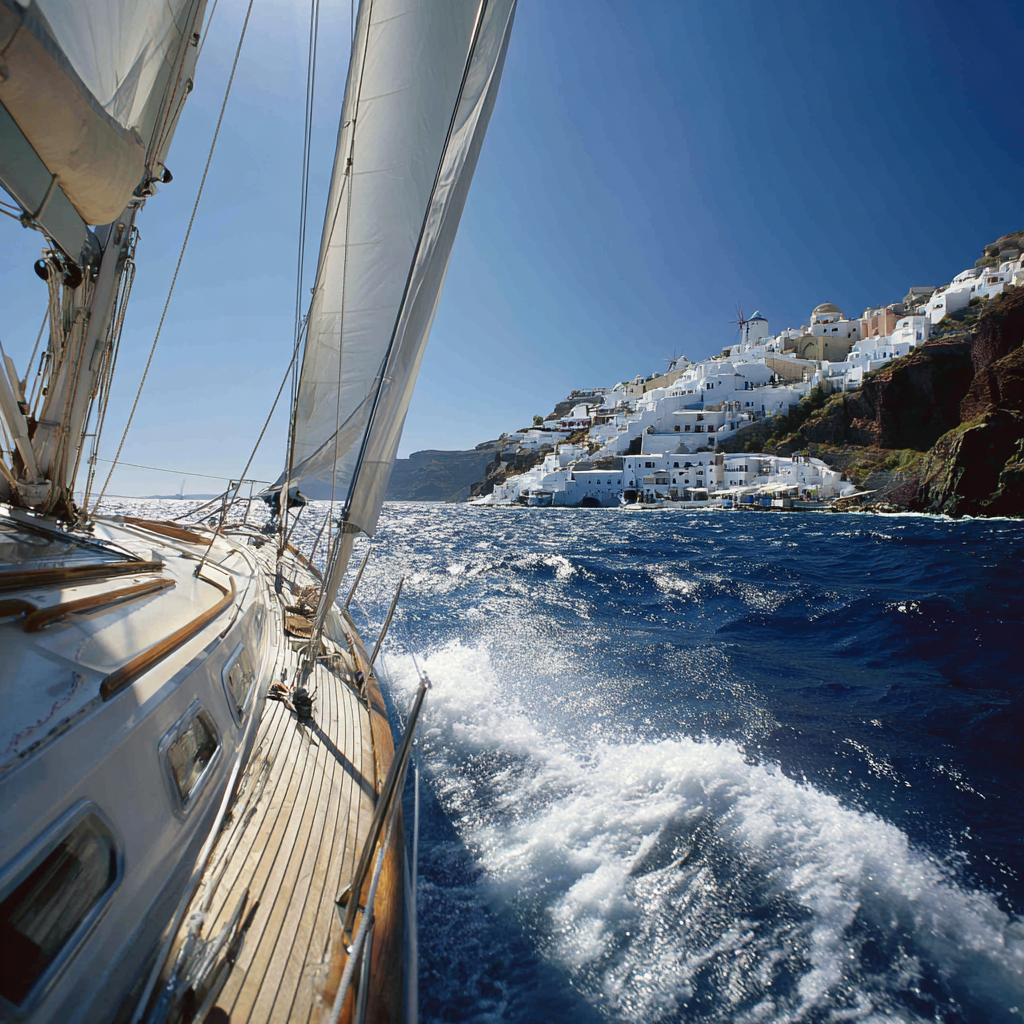 Mojito's deck while sailing along the coast.
